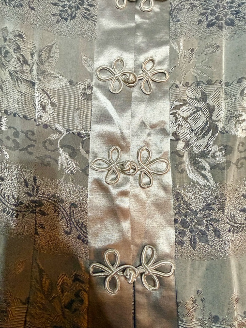 EUC Vintage Joseph Ribkoff Gold Floral Brocade Duster Jacket - Mandarin Collar - Picture 7 of 7